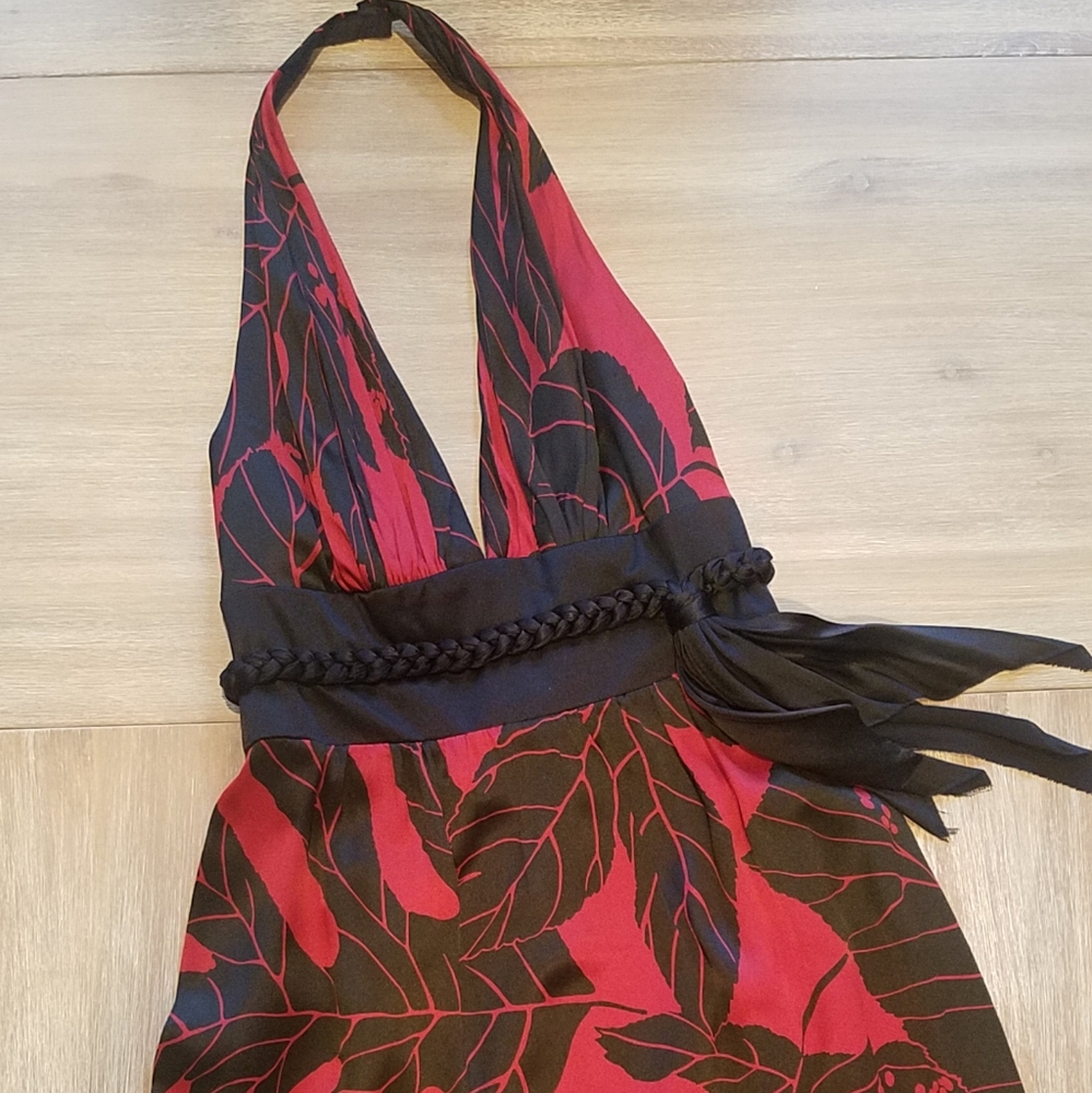 Kay Unger silk halter dress